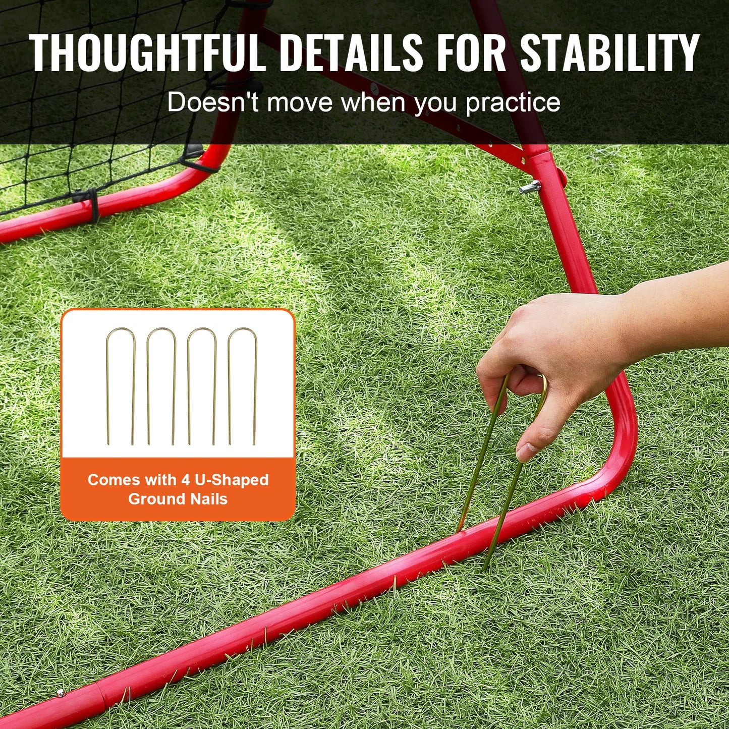 VEVOR 39X39FT Soccer Rebounder Rebound Net Portable Football Training Gifts Adjustable Angles Goal Net Aids & Equipment