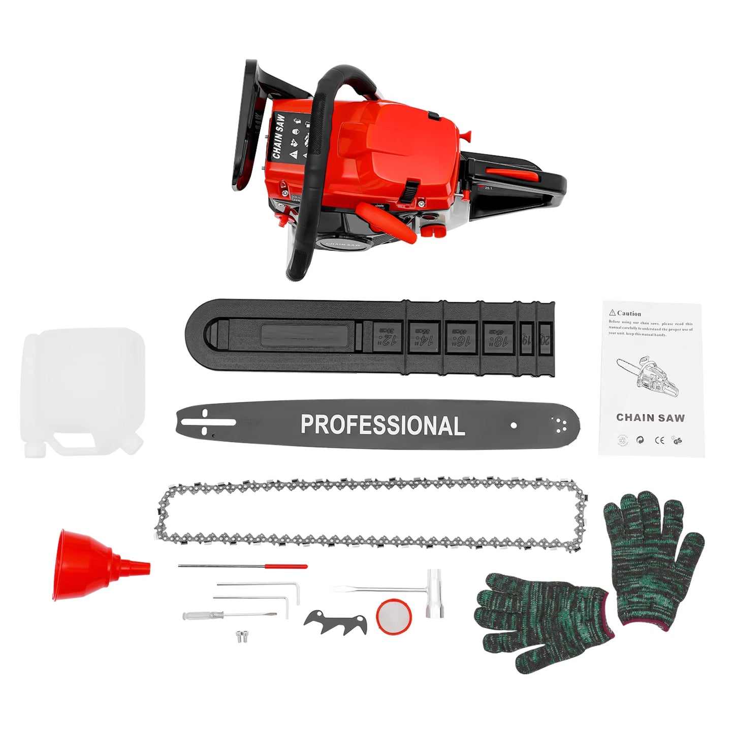 20 Inch Handheld Gasoline Chainsaw, Pp Material Shell Gasoline Chainsaw Suitable for Gardens, Farms, And Ranches