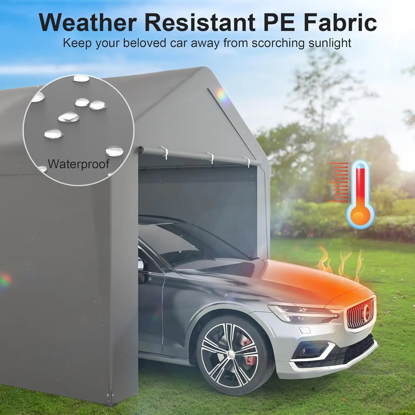 10x20ft Heavy Duty Portable Carport Garage Canopy Tent with Removable Sidewalls, Waterproof UV Protection for Outdoor Use