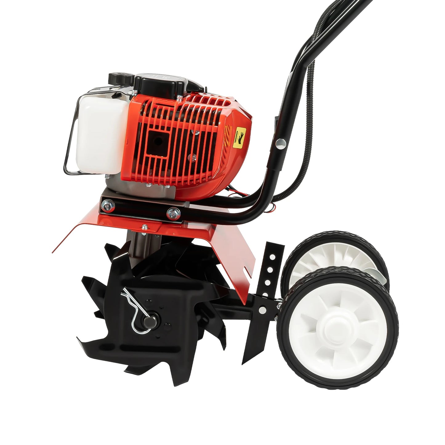52CC 1.9KW 2-Stroke Gasoline Tiller 4 Manganese Steel Blades 11.8in Width Stock for Yard Garden