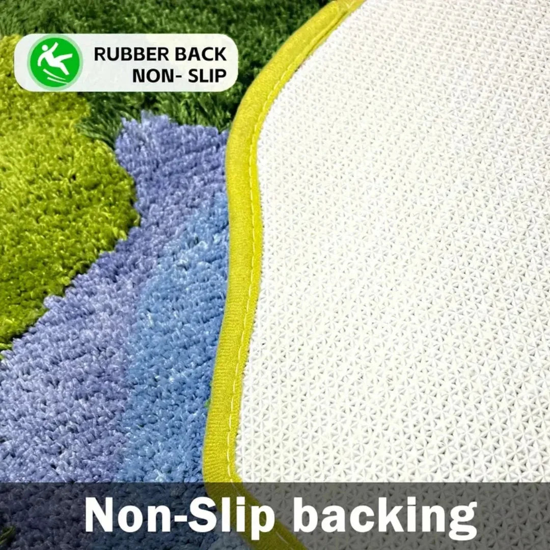 3D Moss Rugs, Plush Ruas Leaf Shaped Bathroom Rugs Non-Slilp Bathroom Mats Tufed Rugs, super Sof Washable Botanical leaf shapes