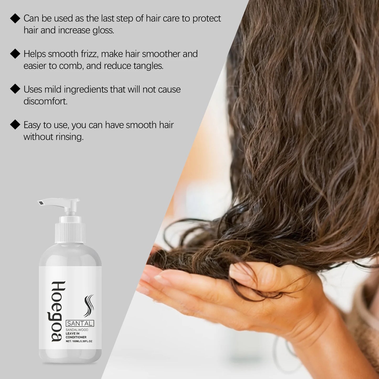 Hoegoa Leave In Hair Conditioner Repair Hair Breakage Reduce Dryness Moisturizing Lasting Fragrance Nourishing Hair Conditioner