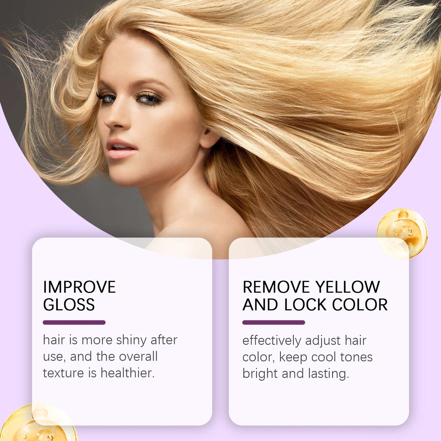 Hoegoa Purple Hair Mask Reduce Dryness Lasting Color Restoring Luster Reduce Frizz Improve Hair Toughness Nourishing Hair Mask