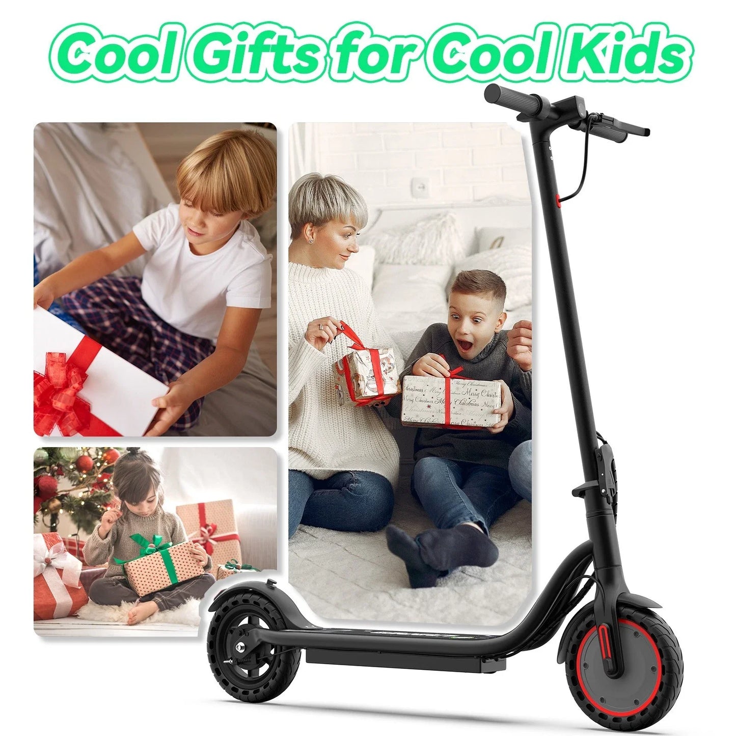Electric Scooter for Kids,8.5inch Solid Tires,350W Motor,16mph Max Speed,up to 15miles Max Range,Dual Braking System,265lbs Load Capacity,Foldable, Lightweight & Portable