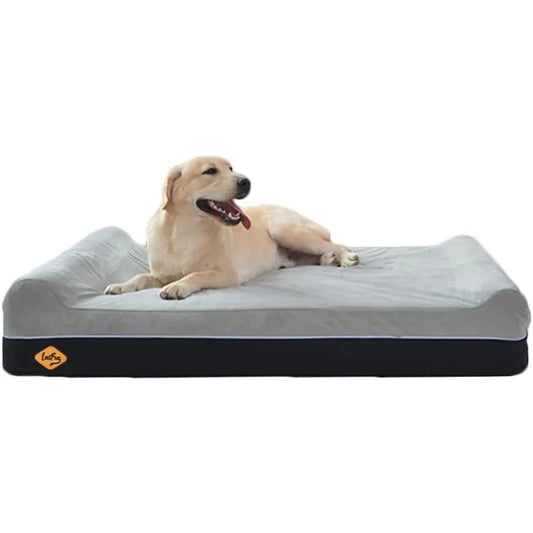 Orthopedic Memory Foam Extra Large Dog Bed Pillow(50"x36"x10", Slate Grey) Durable Water Proof Liner & Removable Washable