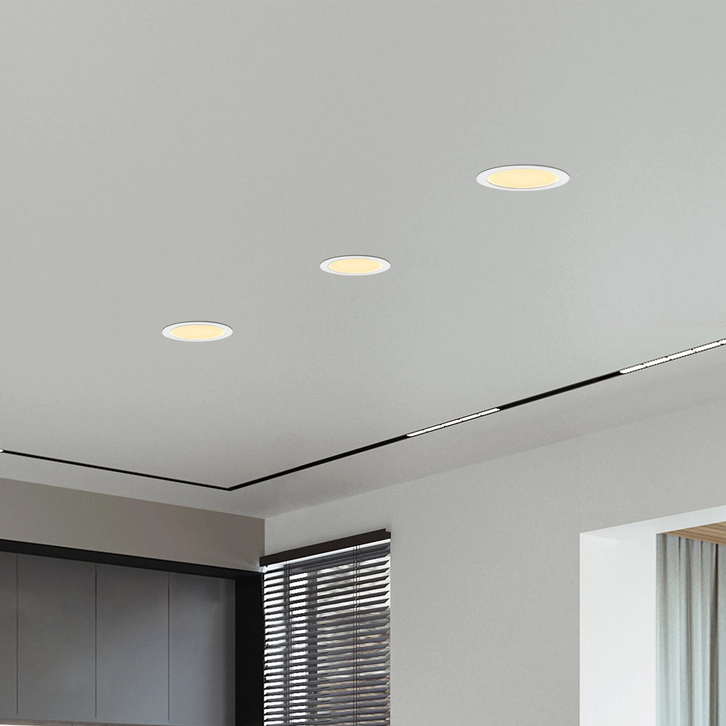 12-Pack LED Recessed Lights with Junction Box, Dimmable Downlights, 3000K-5000K Adjustable Color, Energy-Efficient Ceiling Light