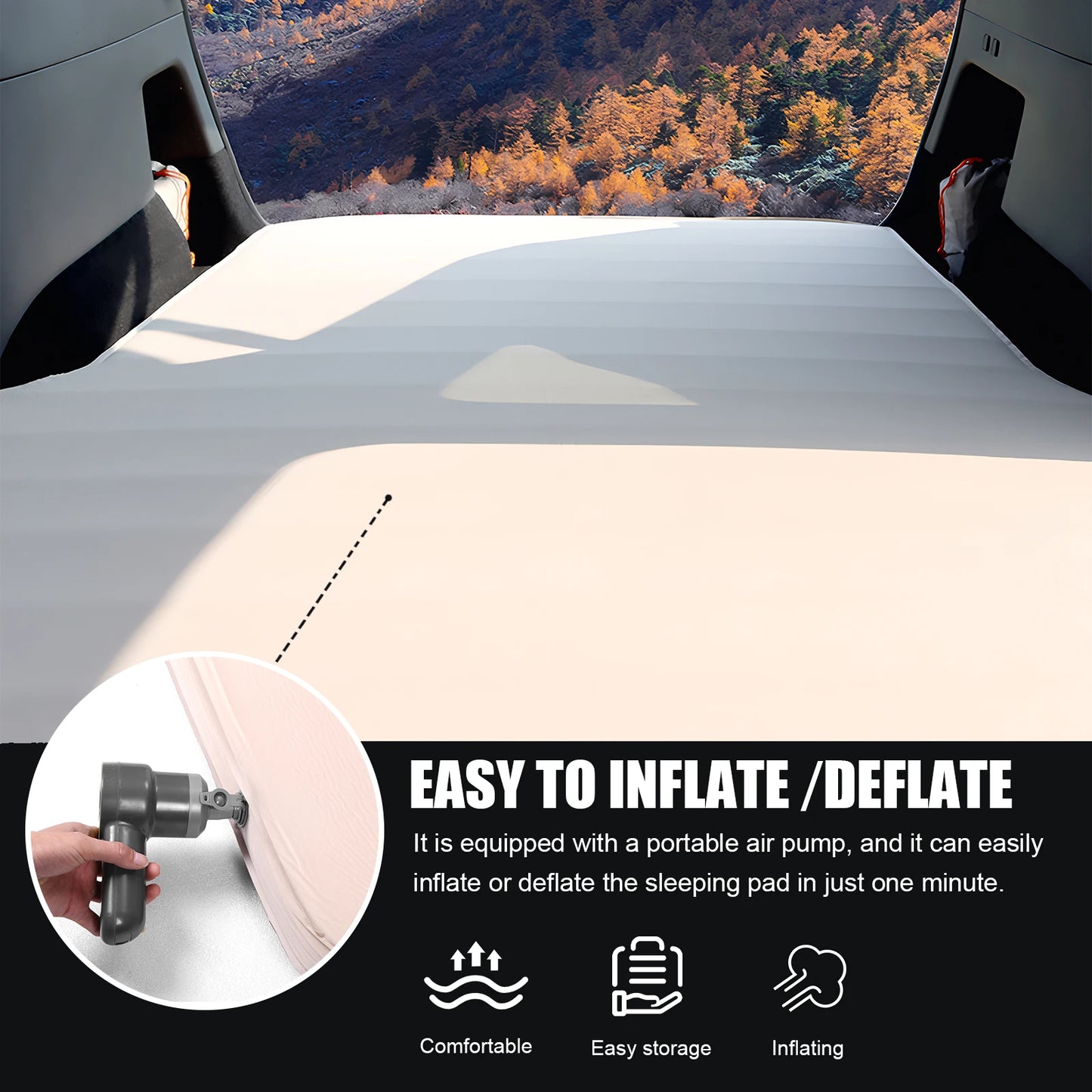 2.36 Inch Thick Camping Sleeping Pad with Pillow Inflatable Sleeping Pads Easy Inflate&Deflate for Backpacking Hiking Traveling