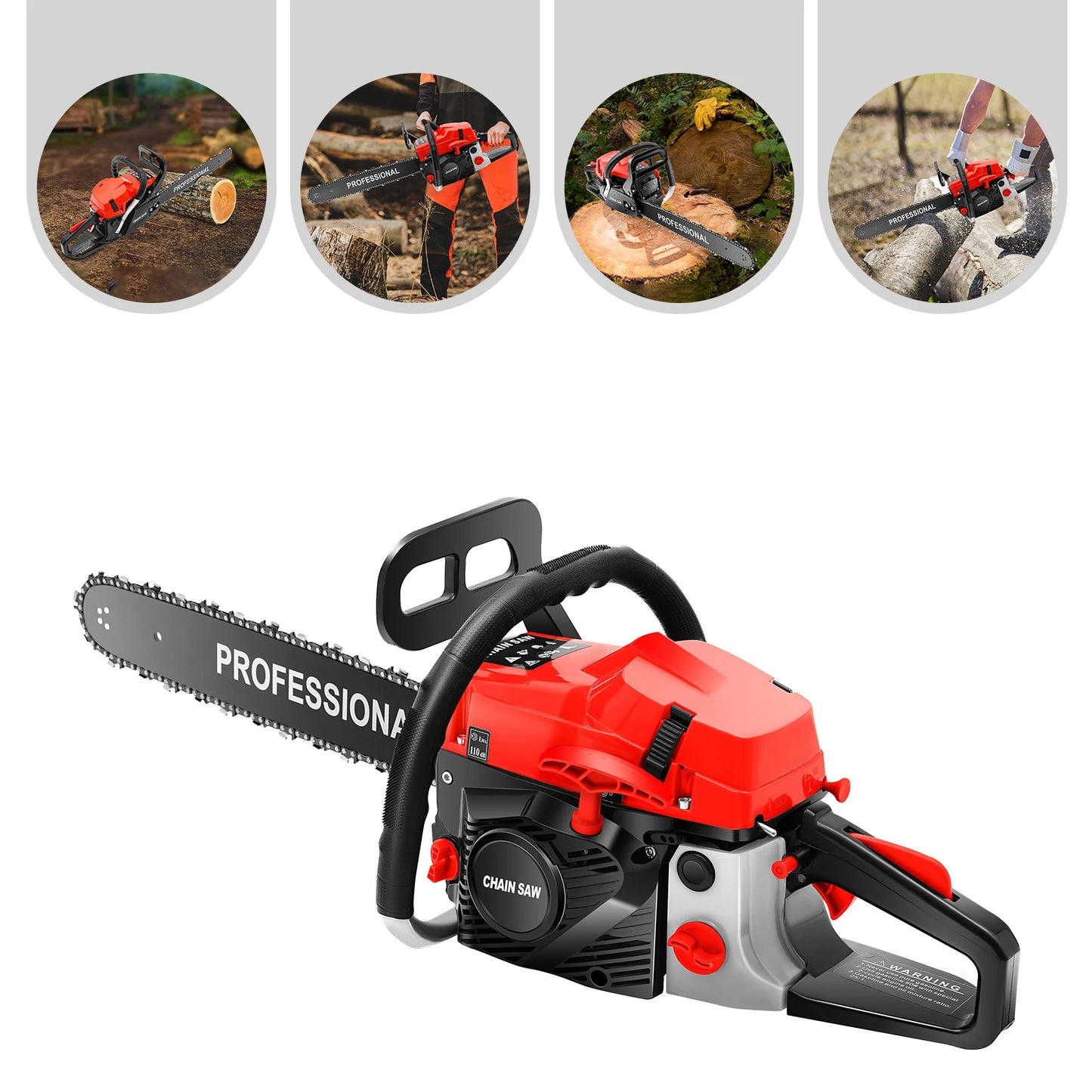 20 Inch Handheld Gasoline Chainsaw, Pp Material Shell Gasoline Chainsaw Suitable for Gardens, Farms, And Ranches
