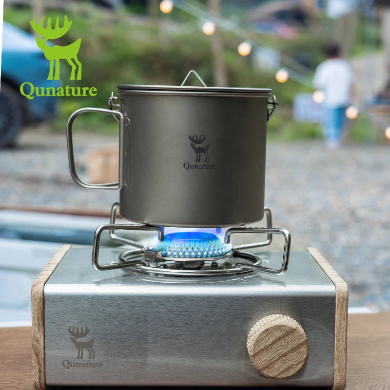 Qunature Outdoor Portable Cassette Stove Camping Cookware Multiple firepower Gas Stove for Tea Brewing Household & Camping Use