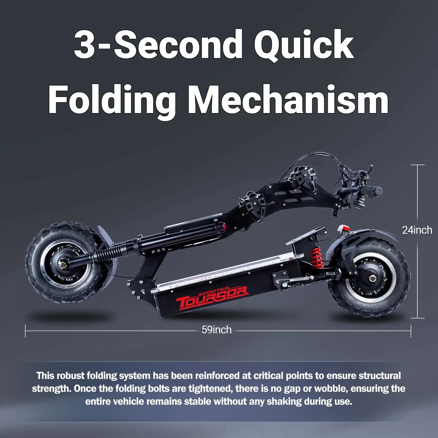 TOURSOR X14 4000W*2 Dual Motor 60V45Ah Battery E-Scooter Electric Scooter For Adults 14" Off-road Tire Foldable Road EScooter