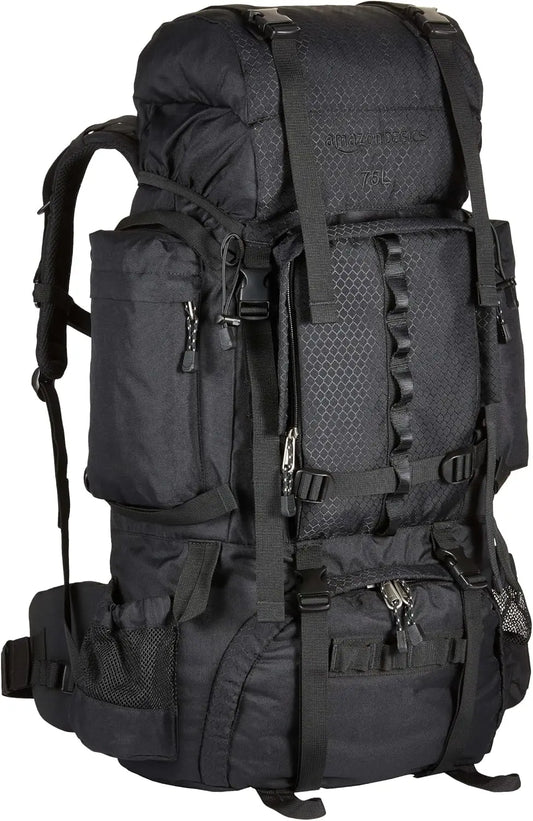 75L Internal Frame Hiking Backpack, Adjustable Straps, Rainfly & Waterproof Cover Included