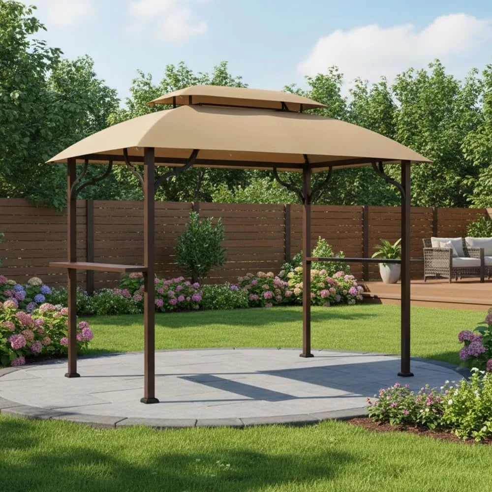 Replacement Canopy Top Cover for Greenvail 8' x 5' Grill Gazebo Models A103001900 & A103001911 - Beige