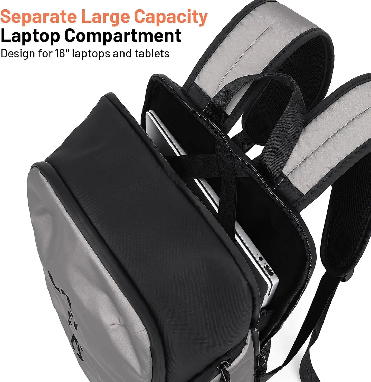 1800D Water-resistant Laptop Backpack for Motorcycle, Travel, Cycling, Work, Sport, Hiking, Gym, Black