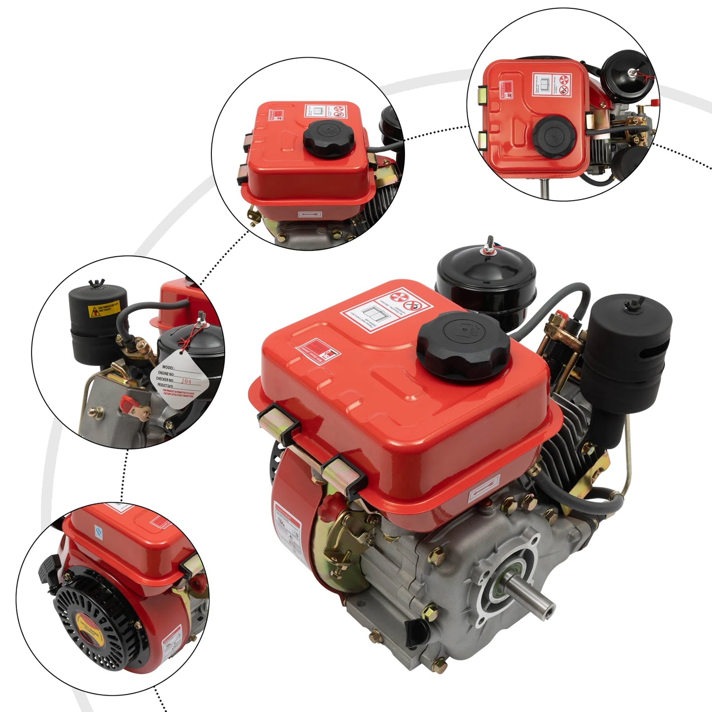 Recoil Start System Diesel Motor Diesel Engine 4-Stroke 3hp Single-Cylinder for Go Cart Chipper Log Splitter Lawn Mower