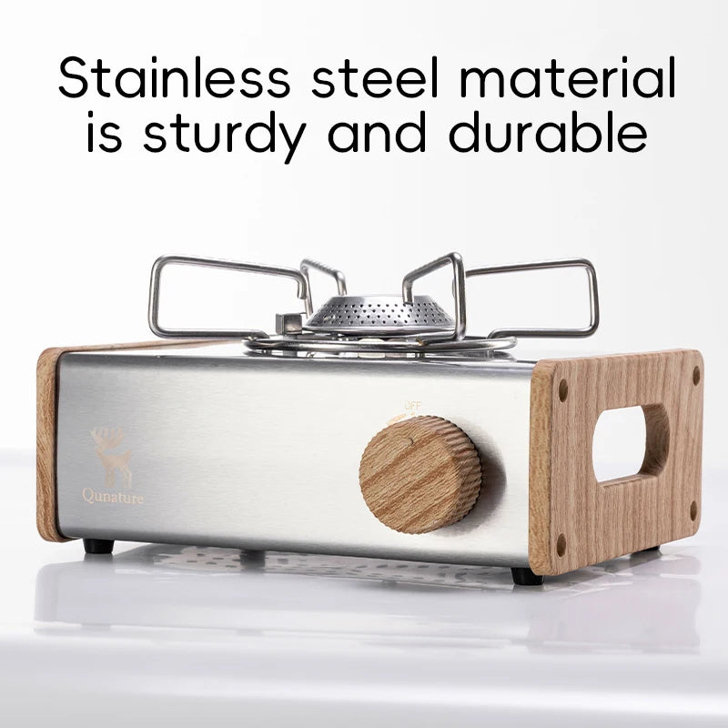 Qunature Outdoor Portable Cassette Stove Camping Cookware Multiple firepower Gas Stove for Tea Brewing Household & Camping Use