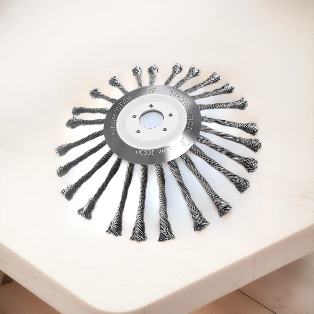 10inch Derusting Weeding Wheel Universal Garden Weeding Brush Removal Rust Rotary Weed Brush Lawn Mower Brush Cutter Accessories