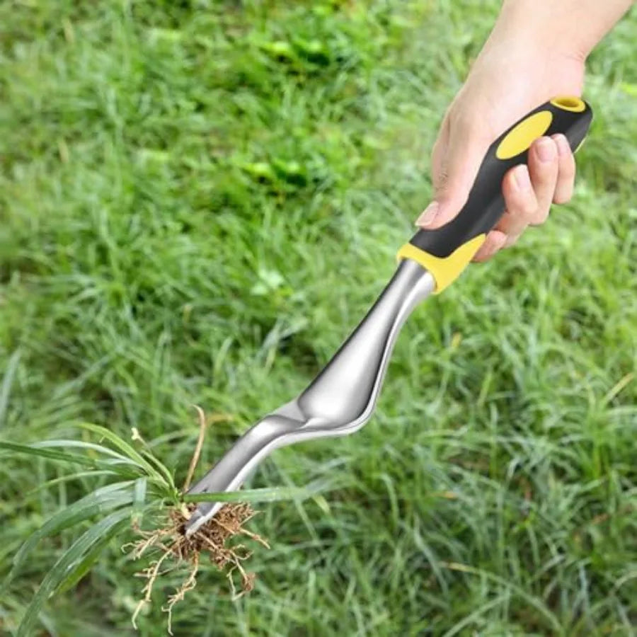 Weed Puller Hand Weeder Tool for Garden Bend-Proof Leverage Base with V-Shaped Forks for Easy Weed Removal and Deeper Root Digg
