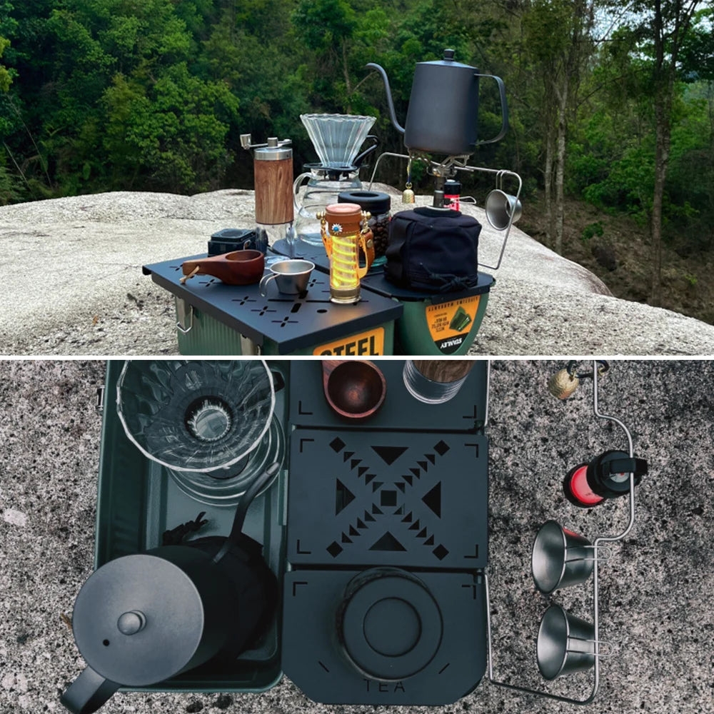 Folding Table Top Heavy Duty Table Board Plate Metal Aluminum Alloy for Stanley Lunch Box 9.4L Camping Gear