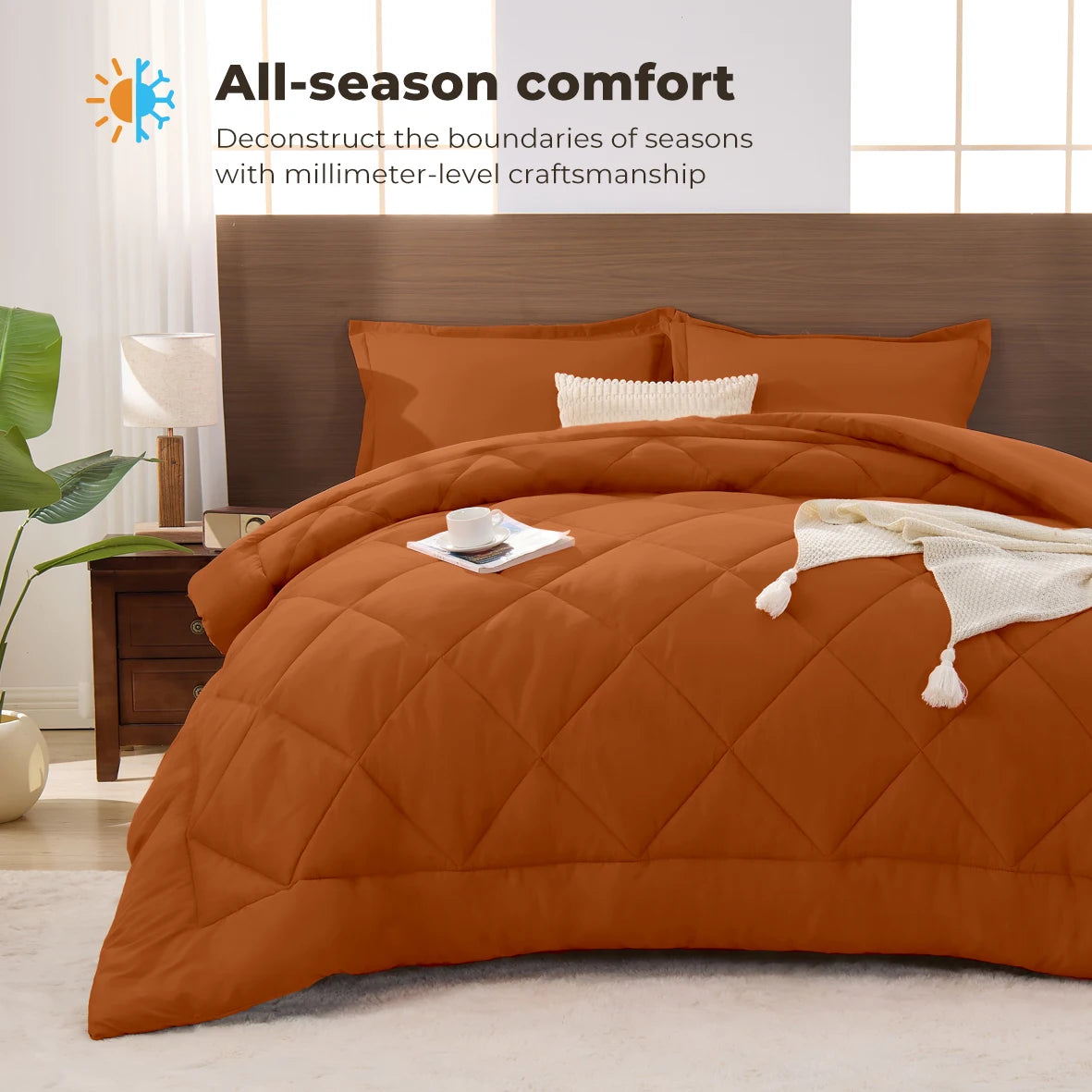 King Size Cooling Comforter Set - 2/3 Piece All-Season Bedding Set, Soft Breathable Lightweight Bedding with 1 Comforter and 1 or 2 Matching Pillow Shams, Easy Care