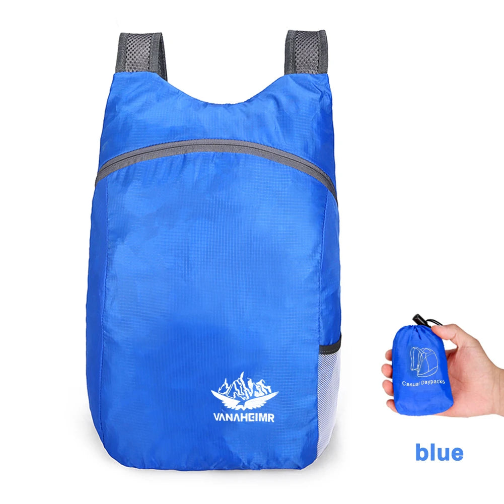 Nylon Travel Knapsack Breathable Foldable Mountaineering Rucksacks Waterproof Lightweight for Men Women for Hiking Fishing