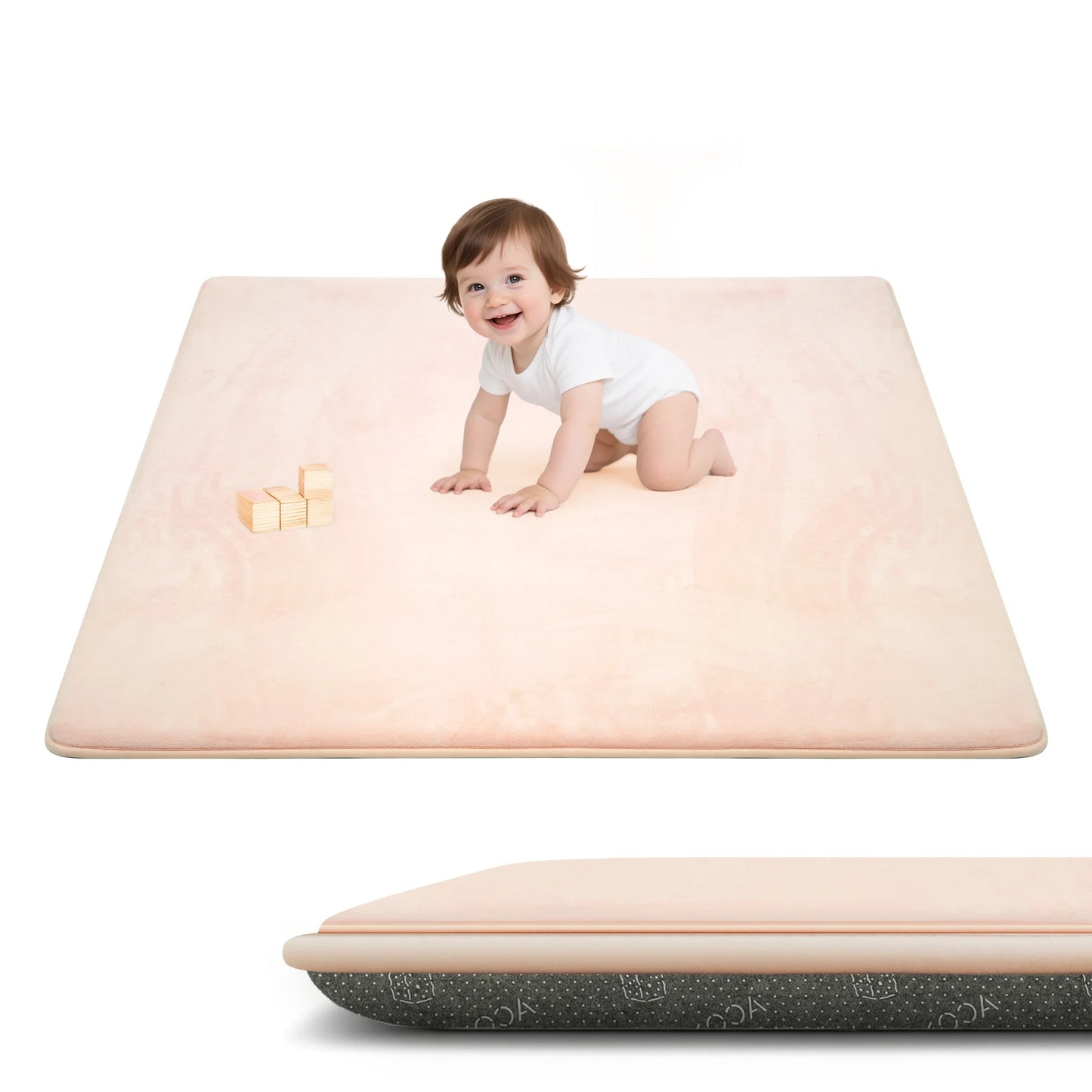 1.3“ Thick Carpet for Living Room Memory Foam Playpen Mat Non Slip Soft Velvet Baby Play Mat Large Floor Rugs