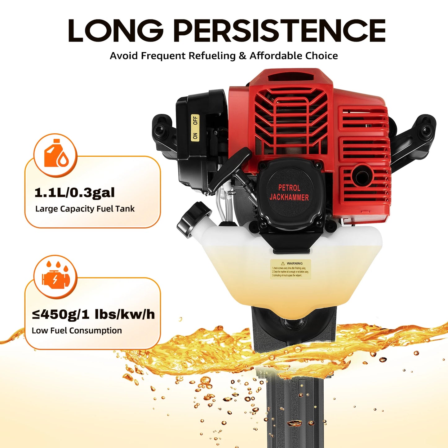 52cc Gas Powered Portable Garden Tree Digger 1900W 2-Stroke Tree Digging Machine Tree Excavator for Digging Root Cutting