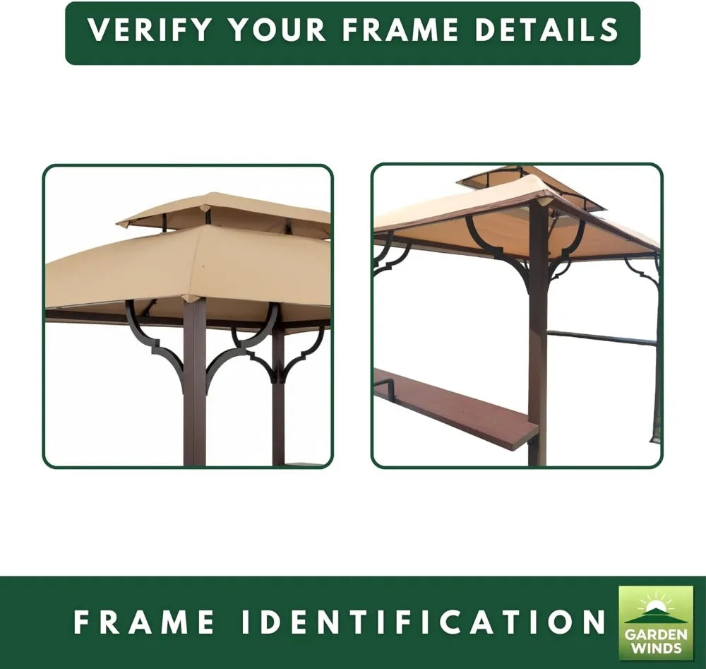 Replacement Canopy Top Cover for Greenvail 8' x 5' Grill Gazebo Models A103001900 & A103001911 - Beige