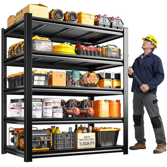 72" H Storage Shelves, 2500LBS Heavy Duty Garage Shelving Unit, 5 Tier Adjustable Metal Shelf for Garage Basement, Customized