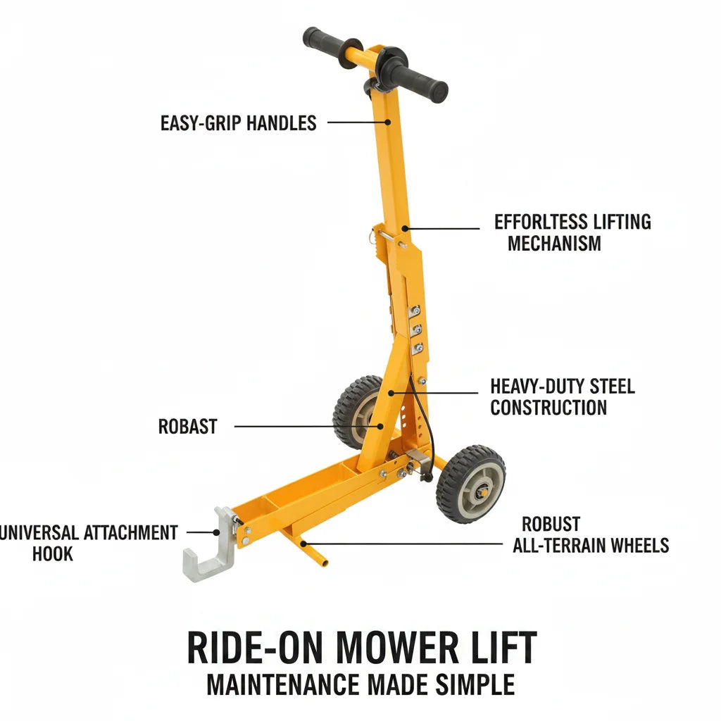 Yellow Manual Lawn Mower Lift 800lbs Capacity Lawn Mower Lift Tool for Lawn Mower Maintenance and Repair