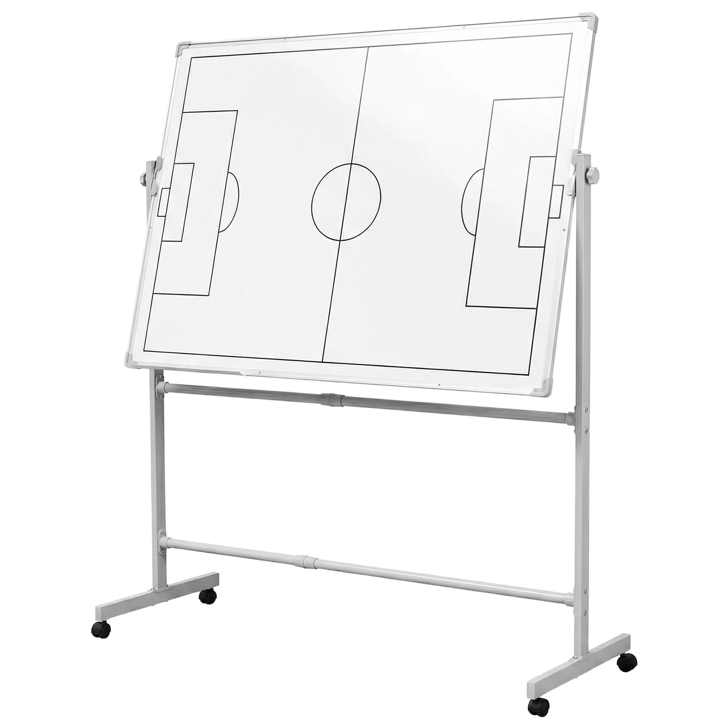 Double-Sided Dry Erase Board 360 Degree Reversible Soccer Board Height Adjustable with Magnets Pen & Eraser for Coaches
