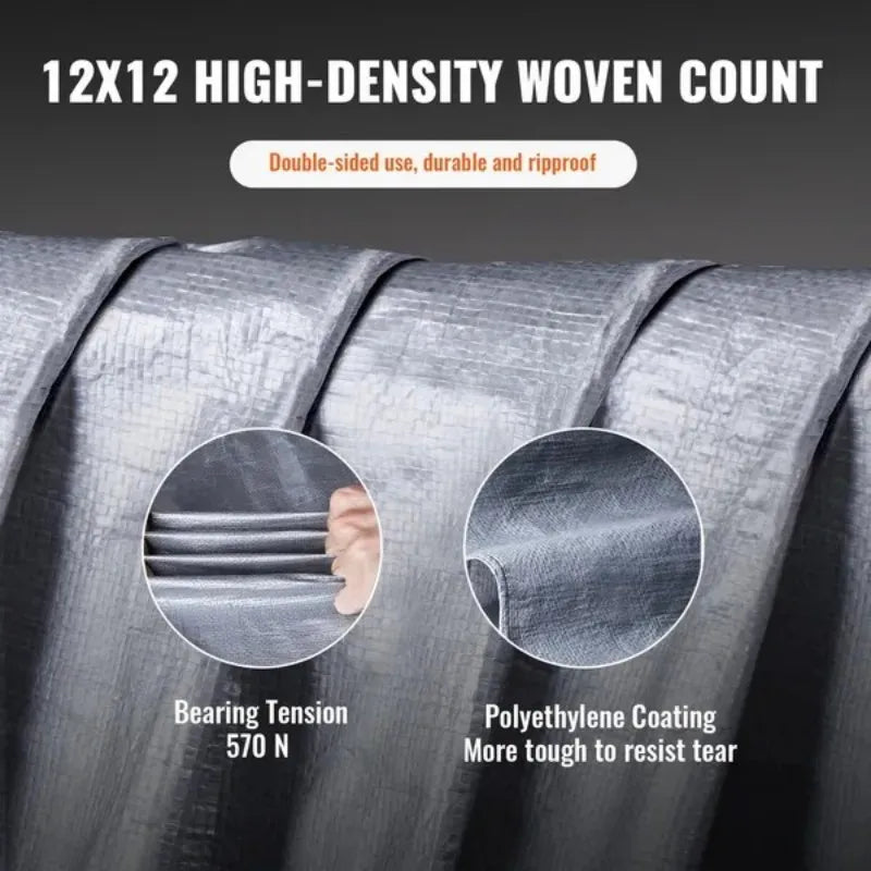 VEVOR Tarp Waterproof 16x20 ft, Plastic Poly Tarp Cover 10 Mil, Multi Purpose Tear UV and Temperature Resistant Outdoor Tarpauli