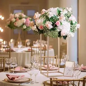 15.7inch Gold Wedding Table Centerpiece, 5PCS Wedding Flower Vase for Party Event Home Decor