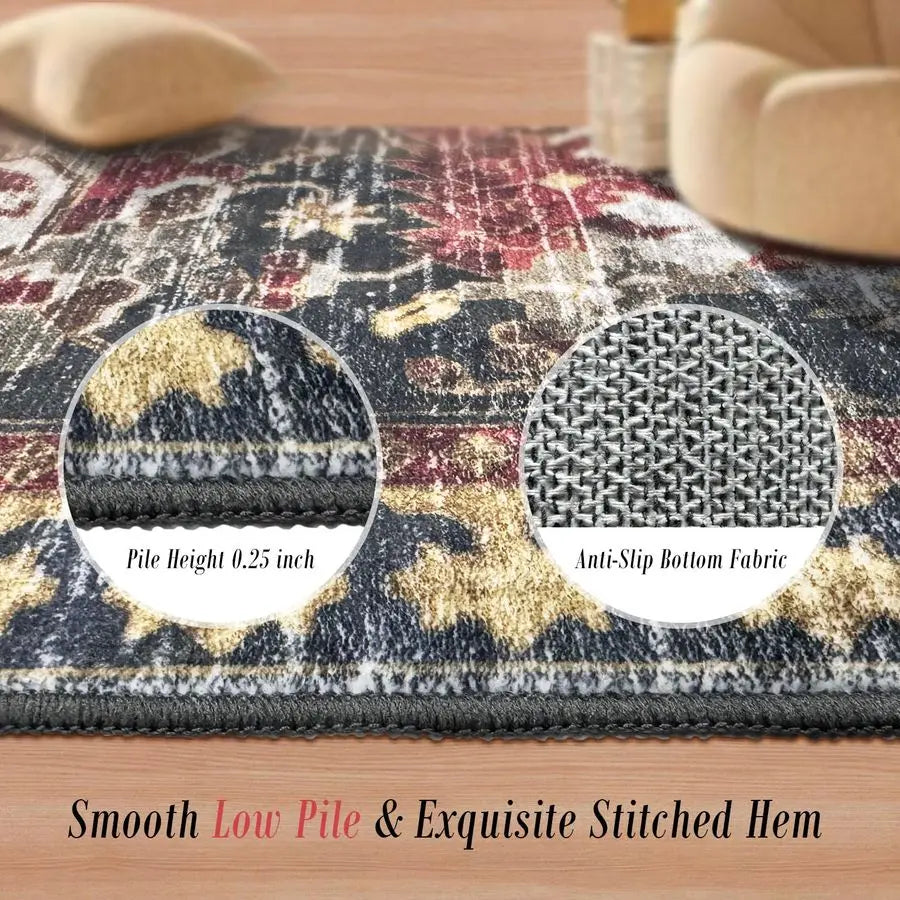 Washable Area Rugs Perfect for Living Room, Bedroom, Kids Room, Nursery Stain amp Water Resistant NonSlip, Pet amp Child Friendl