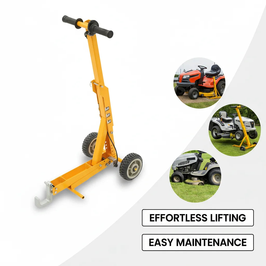 Yellow Manual Lawn Mower Lift 800lbs Capacity Lawn Mower Lift Tool for Lawn Mower Maintenance and Repair