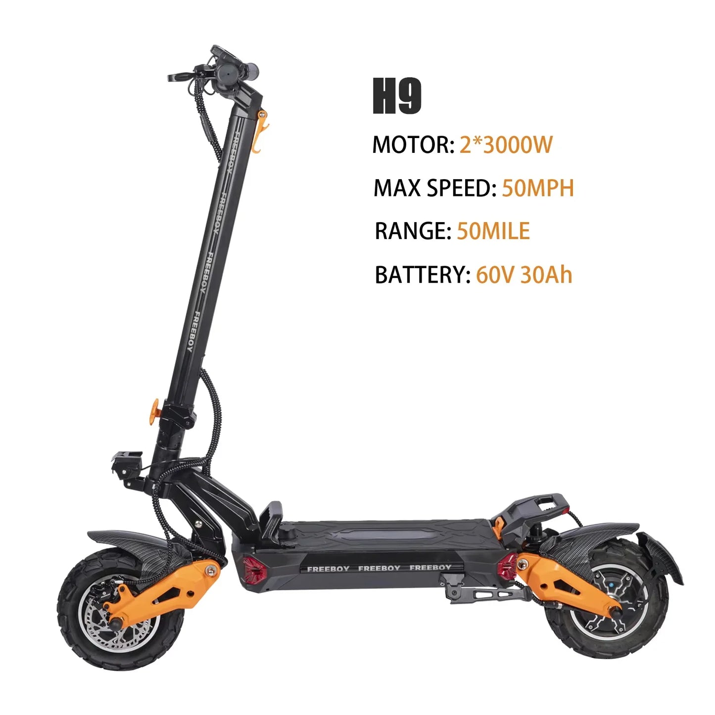 FREEBOY H6/H9 Electric Scooter for Adults 1200W Dual Motor 48V 21AH Folding E-Scooter with 11 Inch Fat Tires E-Mountain Scooter