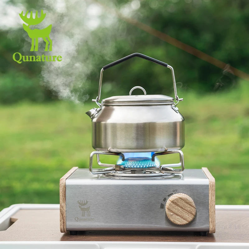 Qunature Outdoor Portable Cassette Stove Camping Cookware Multiple firepower Gas Stove for Tea Brewing Household & Camping Use