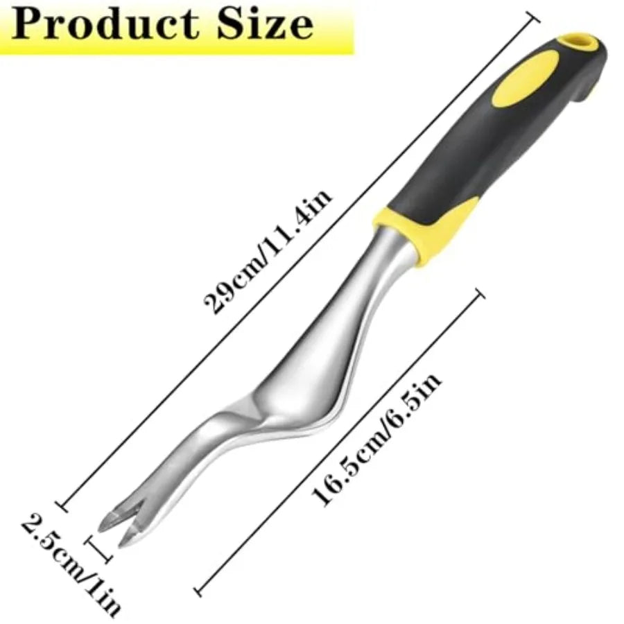 Weed Puller Hand Weeder Tool for Garden Bend-Proof Leverage Base with V-Shaped Forks for Easy Weed Removal and Deeper Root Digg