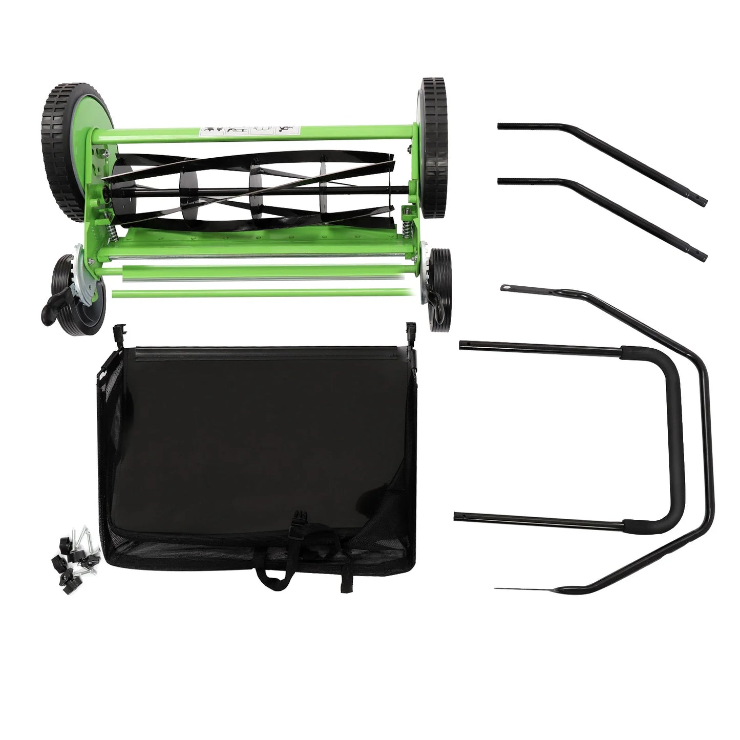 20" Lawn Mower Grass Cutter Machine with Collection BoxPush Reel Mower 5-Blade