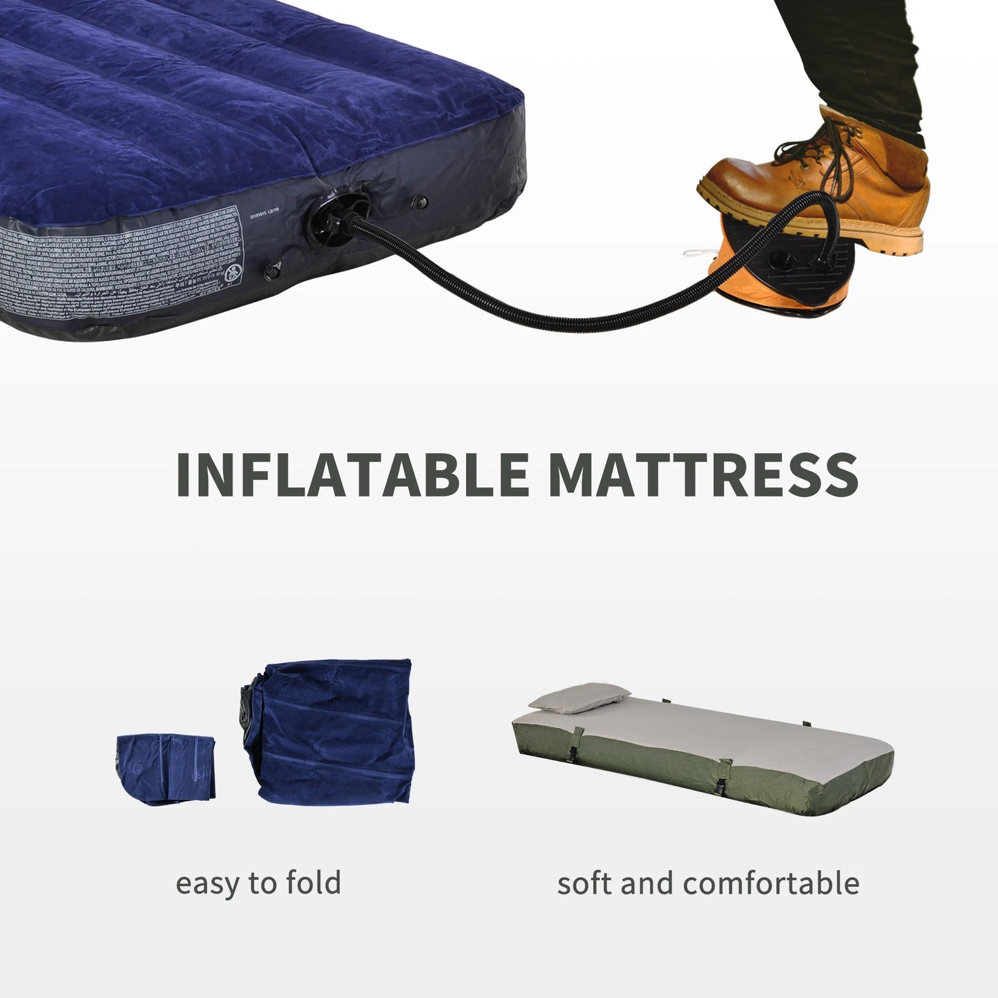 All in One Camping Tent Cot Combo with Air Mattress Sleeping Bag Pump 225lbs Capacity Portable Outdoor Gear Set for Backpacking