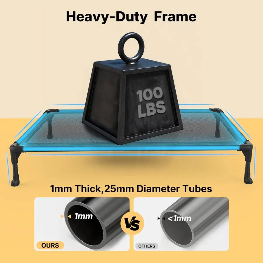 Outdoor Elevated Dog Bed Large Sized Dogs, Large Cooling Raised Dog Cots Beds Training Platform Off Ground Hammock with Breathab