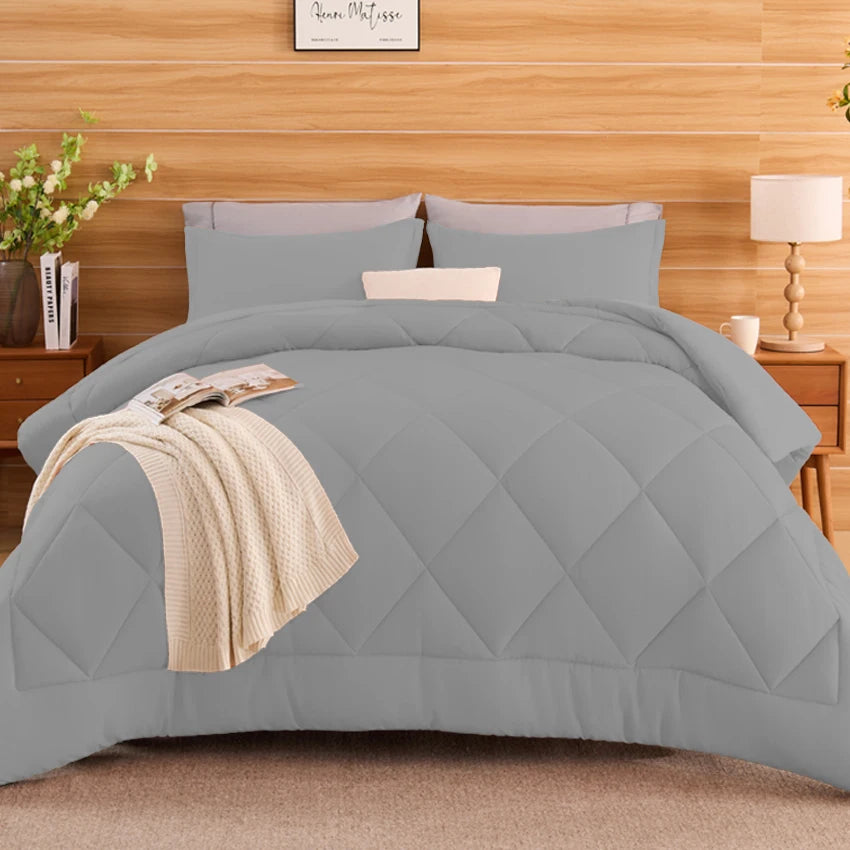 King Size Cooling Comforter Set - 2/3 Piece All-Season Bedding Set, Soft Breathable Lightweight Bedding with 1 Comforter and 1 or 2 Matching Pillow Shams, Easy Care