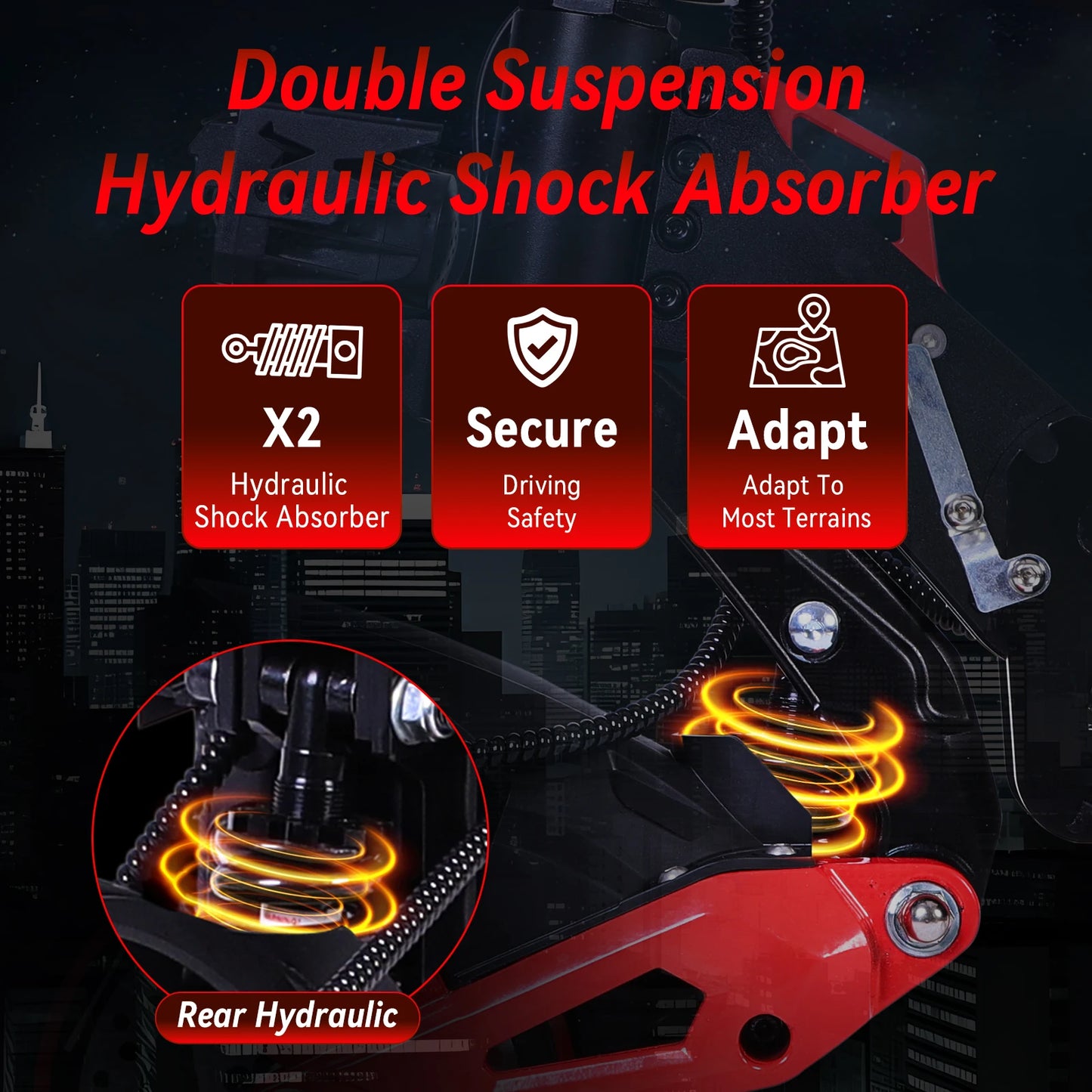 J15 Electric Scooter Adult 1600W Motor 11-Inch Off-Road Tyres 48V18AH Battery Max Speed 31mph Range 27-30 Miles Electric Scooter