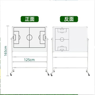 Double-Sided Dry Erase Board 360 Degree Reversible Soccer Board Height Adjustable with Magnets Pen & Eraser for Coaches