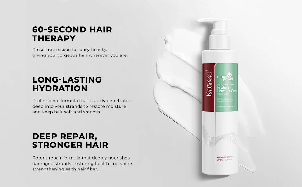 Karseell 200ml Protein Leave In Cream Repair Conditioner Hair Treatment Natural Essences Hair Care Product For All Hair Types