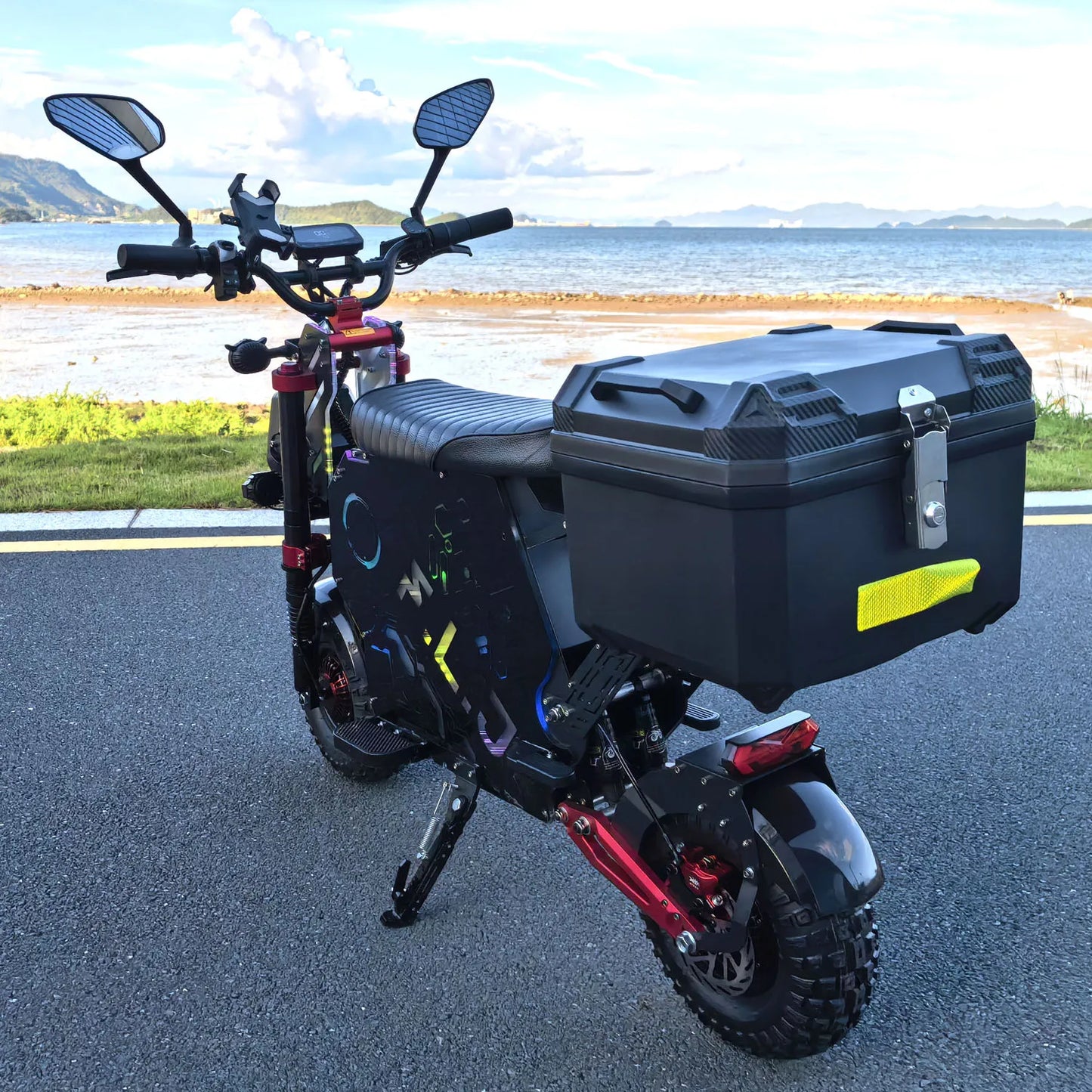 \US Stock FLJ Scooter 72V 12000W Electric Scooter with 14 inch Off Road Fat Tire Removable battery and App Function Scooter