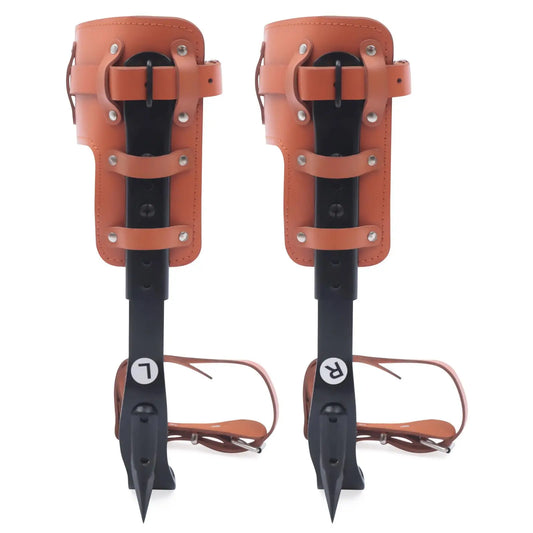 Tree Climbing Spike Set， Pole Climbing Spurs Steel， Adjustable Climber Gaffs Spikes Set Height Adjustable ,Tree Climbing Gear Po