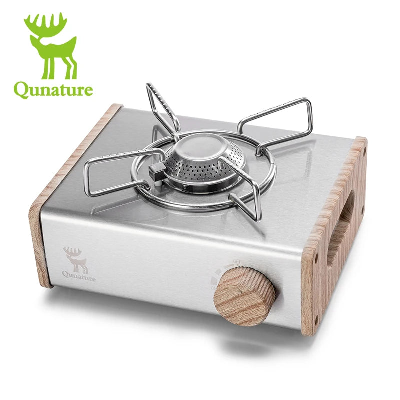 Qunature Outdoor Portable Cassette Stove Camping Cookware Multiple firepower Gas Stove for Tea Brewing Household & Camping Use