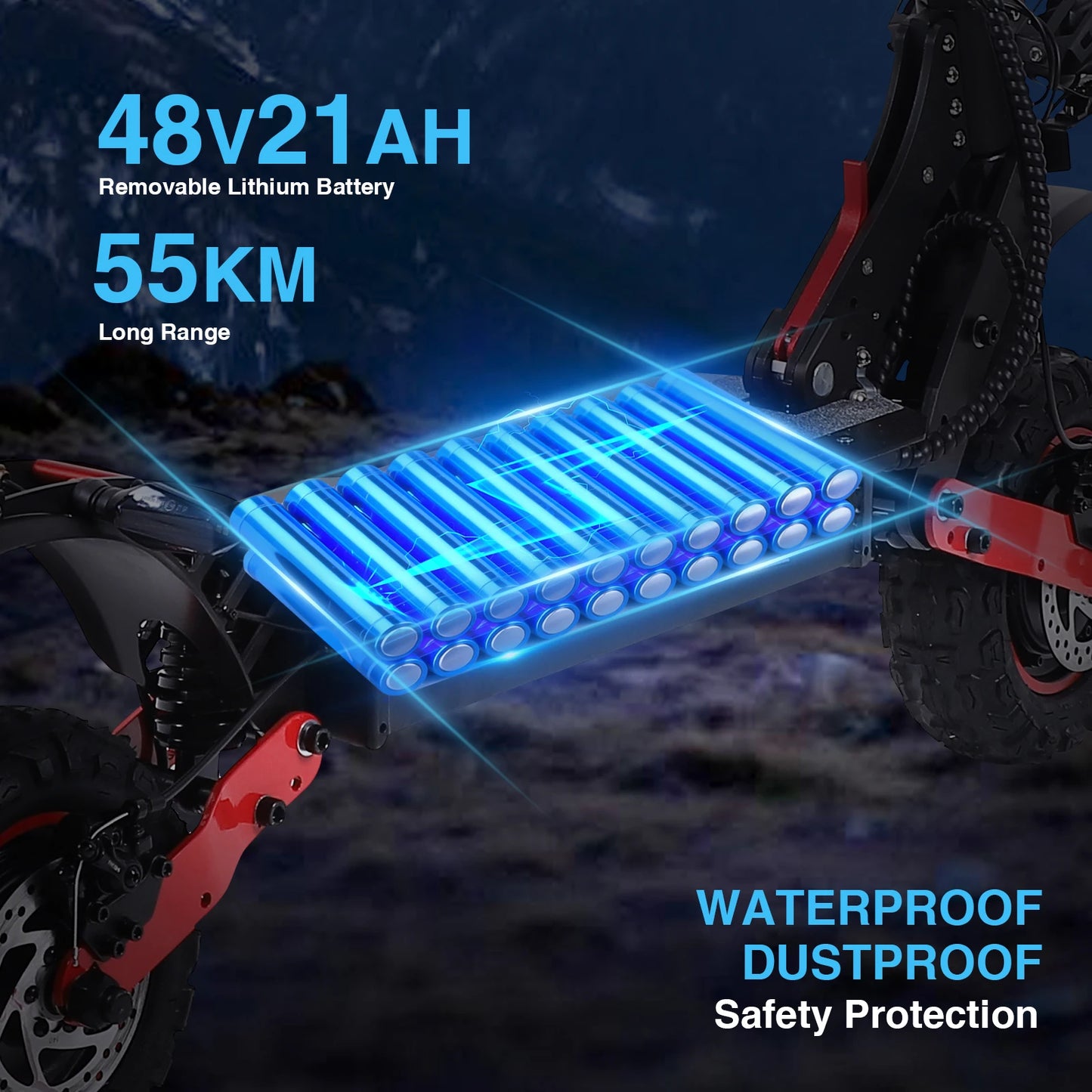 FREEBOY H6/H9 Electric Scooter for Adults 1200W Dual Motor 48V 21AH Folding E-Scooter with 11 Inch Fat Tires E-Mountain Scooter