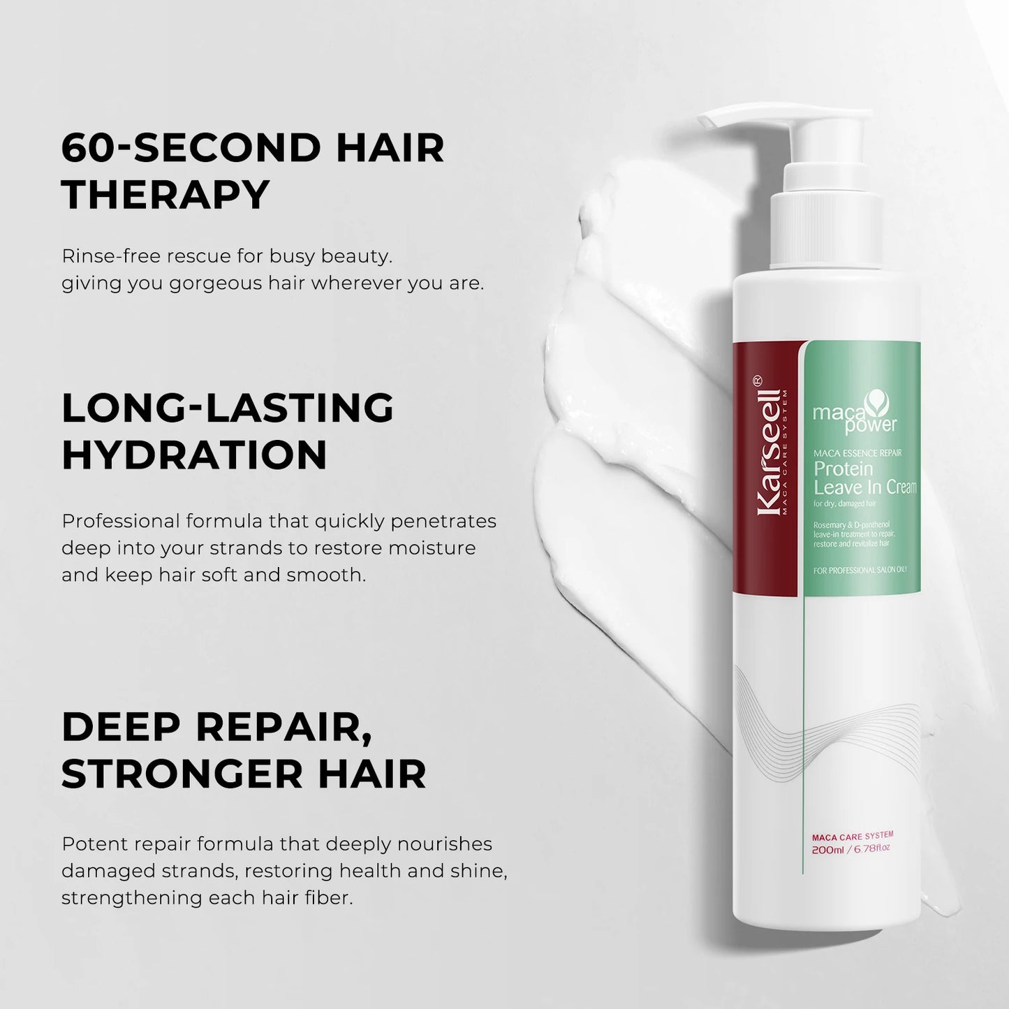 Karseell 200ml Protein Leave In Cream Repair Conditioner Hair Treatment Natural Essences Hair Care Product For All Hair Types