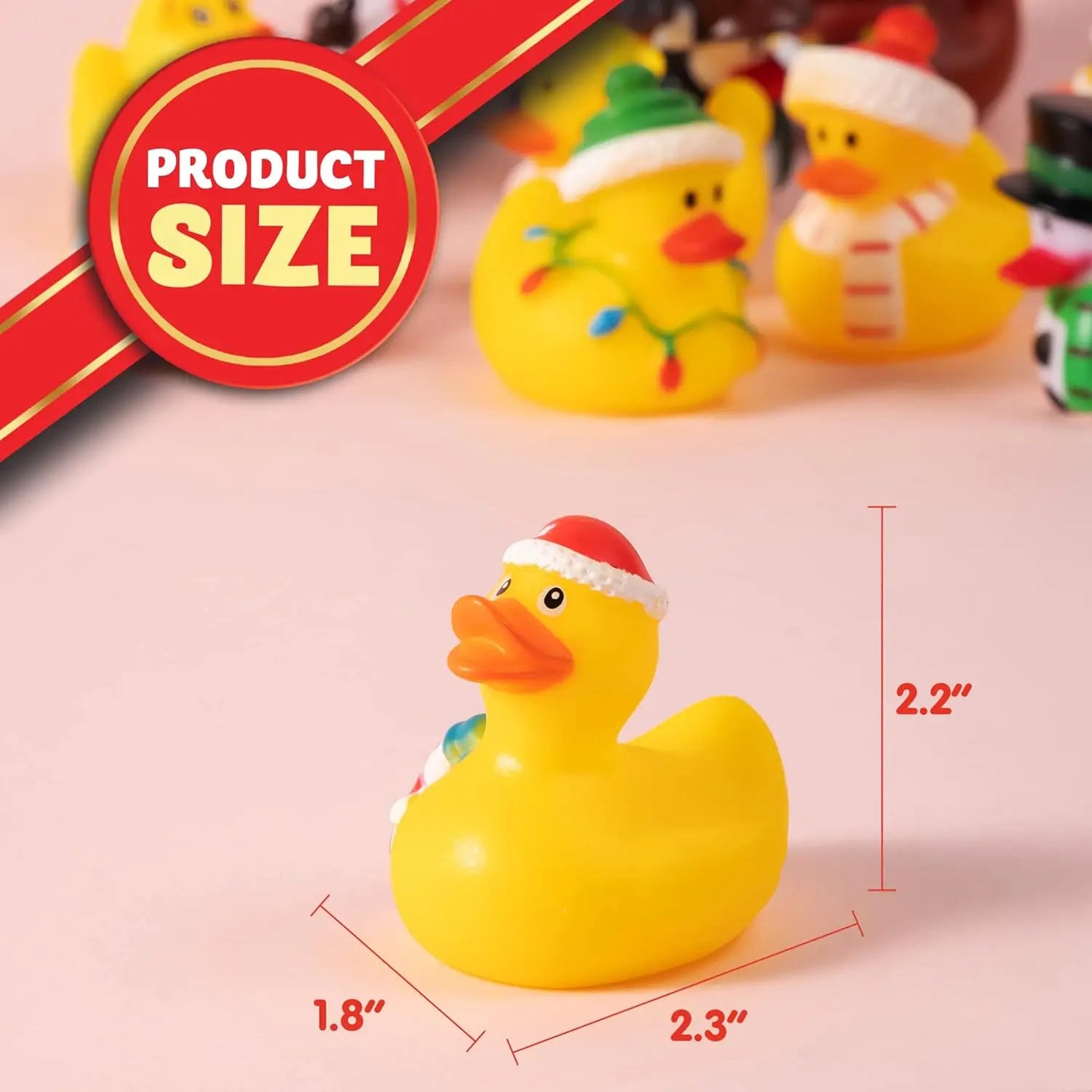 JOYFY 12 Pcs Christmas Rubber Duck Bath Toys for Christmas Goodie Bag Stuffers Baby Showers Christmas Party Favor Gifts
